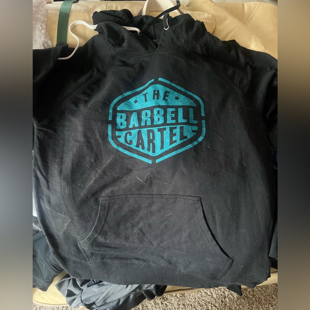Barbell Cartel black and turquoise hoodie-size XL